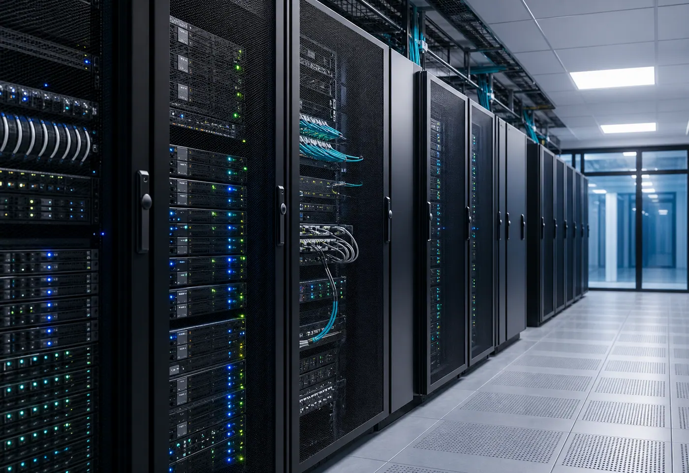 Modern secure data centre server racks